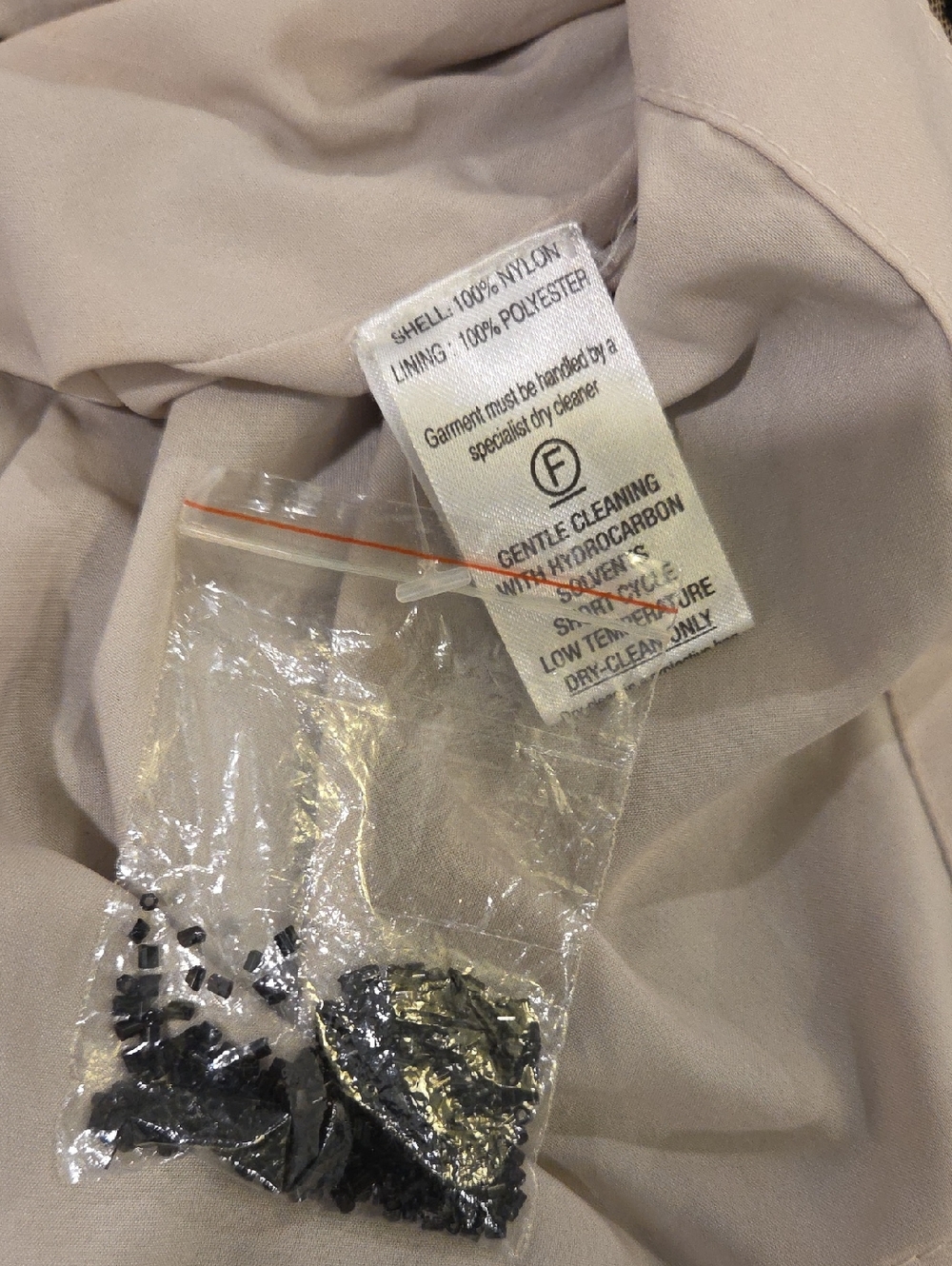 Rachel Gilbert Black Beaded Striped Midi Dress on Nude Size 8! - Picture 4 of 9